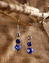 Blue Pottery 2 Bead Earring (Blue)